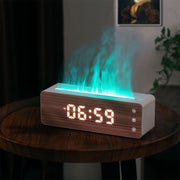 Desktop Flame Humidifier Aromatherapy Machine With Clock Display